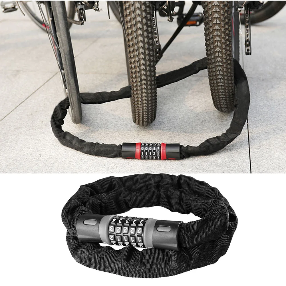 

High -Digit Resettable Chain Lock 0.6m Black Flexible Scratch Resistant Cable for Bikes Ladders Equipments