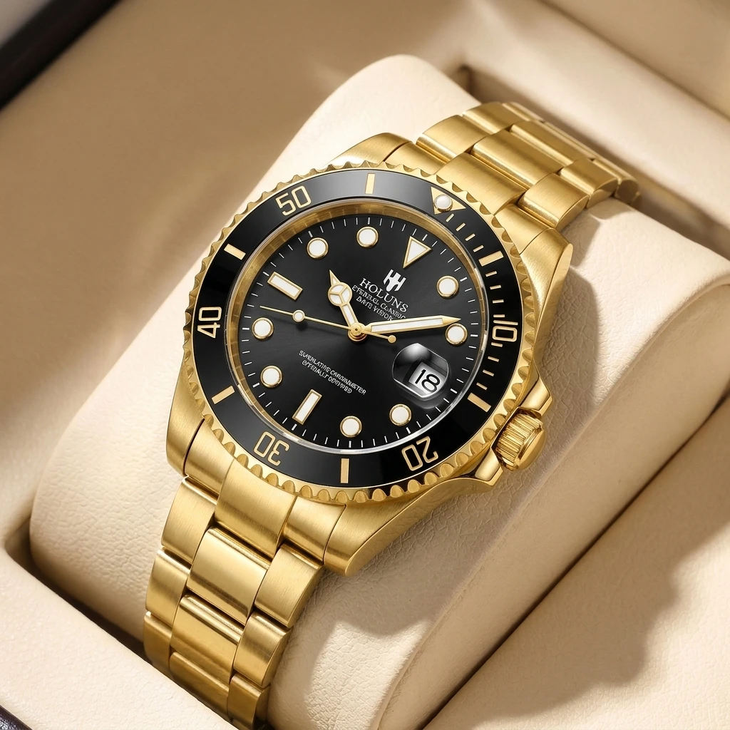 

1pc Fashion Metal Chain Watch with Black Dial and Date Display, Classic and Elegant Design, Daily Versatile