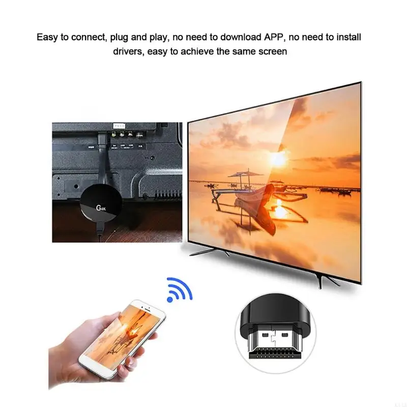 

K1AA Cast SmartPhone to Projector Monitor for HDMI Dongle Adapter WiFi Display
