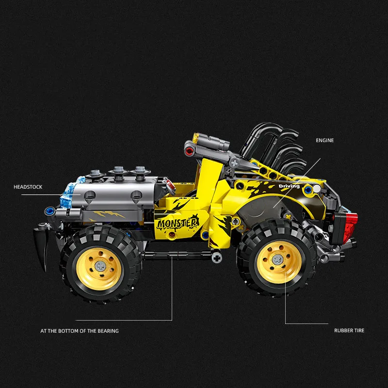 Technische bouwsteen Rally Off-road voertuig Trek racewagen Bouwstenen ORV Educatief speelgoed voor jongens Geschenken
