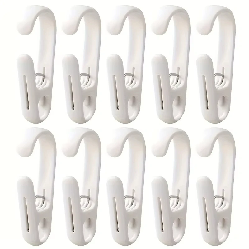 10pcs Multi-Purpose Hanging Clips Hooks Portable Plastic Clamps for Home Kitchen Bathroom Towel Curtain Storage Supplies image 6