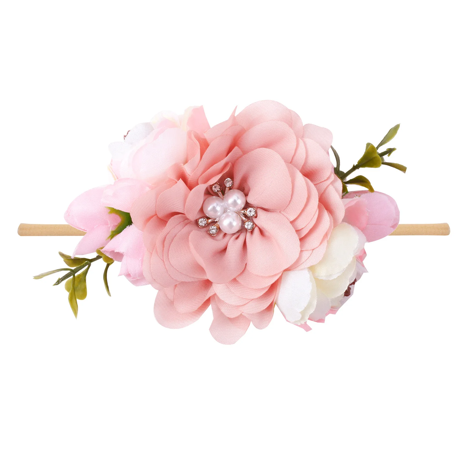 Baby Princess Flower Headband Girl\'s Floral Head Band Girl Flower Fontanelle Hair Dressing Headbands with big flower for party