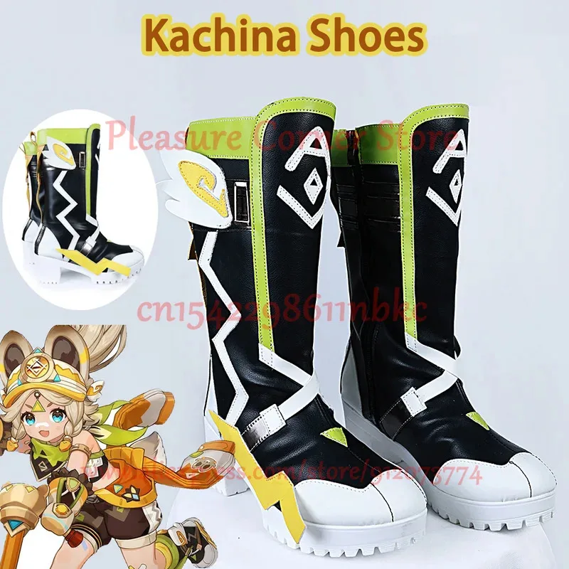 

IN STOCK Game Genshin Impact Kachina Cosplay Shoes Accessory Prop Kachina Cosplay Pu Leather Shoes