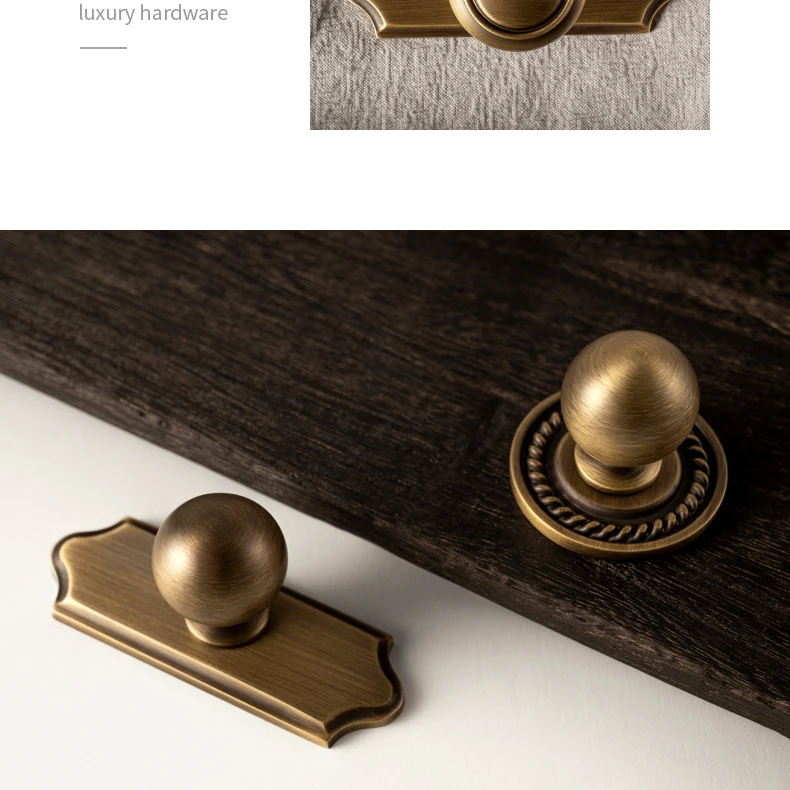 Antique brass cabinet knob with backplate product image 4