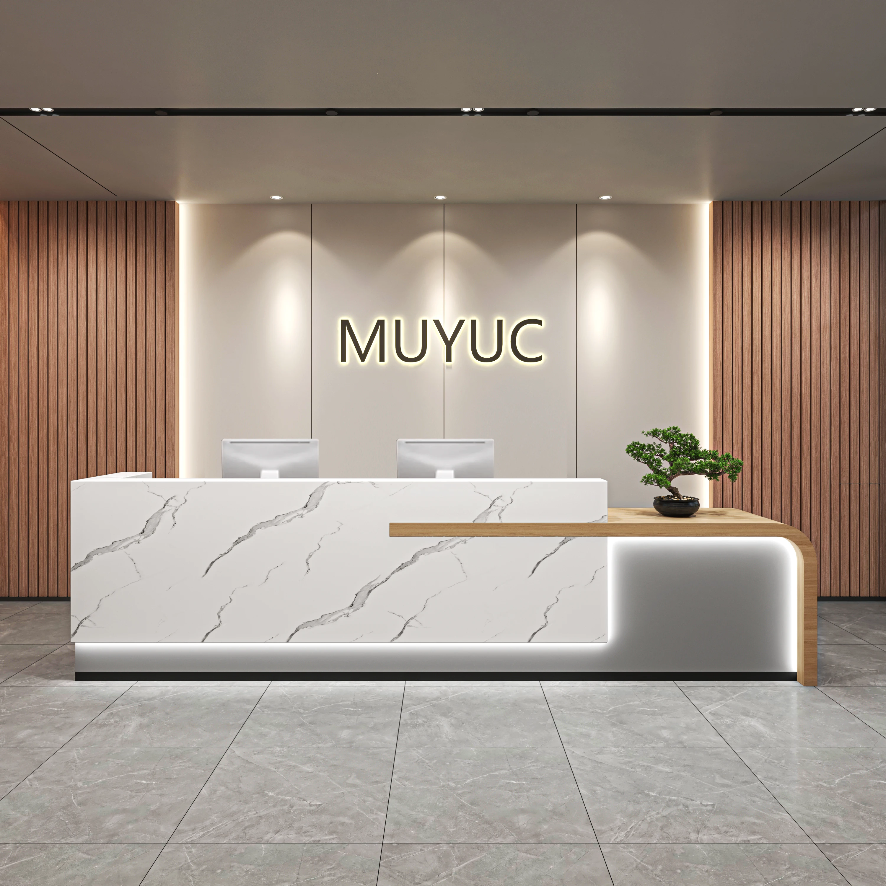 دراسة الرجعية Ampown مكتب الاستقبال مكتب التجميل الجمال مكتب الاستقبال مخزن مكافحة Mostrador دي Tienda الأثاث التجاري #1