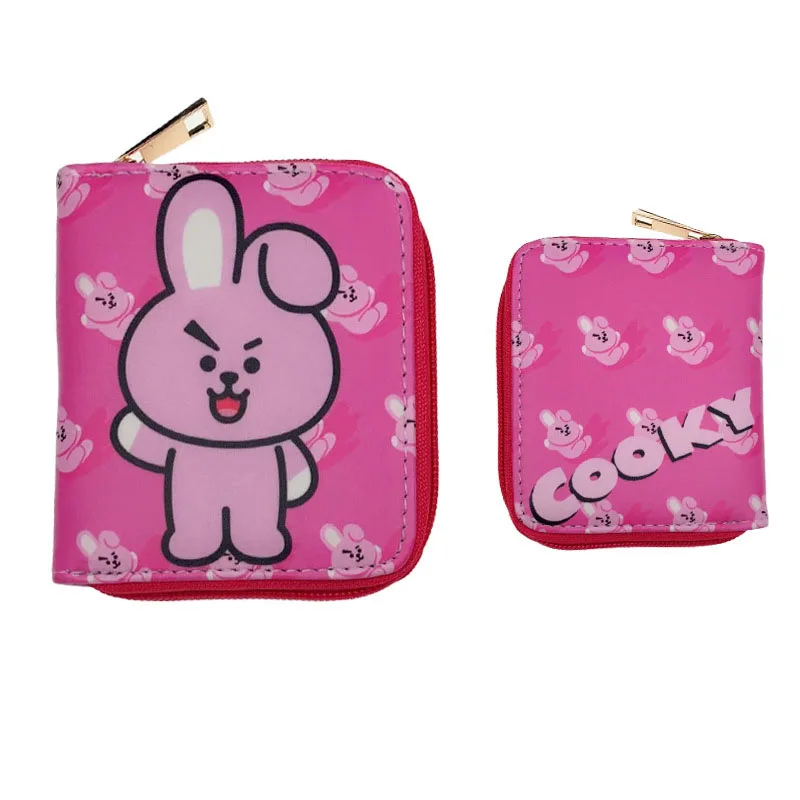 Aanime Cartoon Bt21 Tata Cooky Chimmy Shorts Wallet Fashion New Zipper Coin Purse Multi-Function Card Holder Gift for Friends