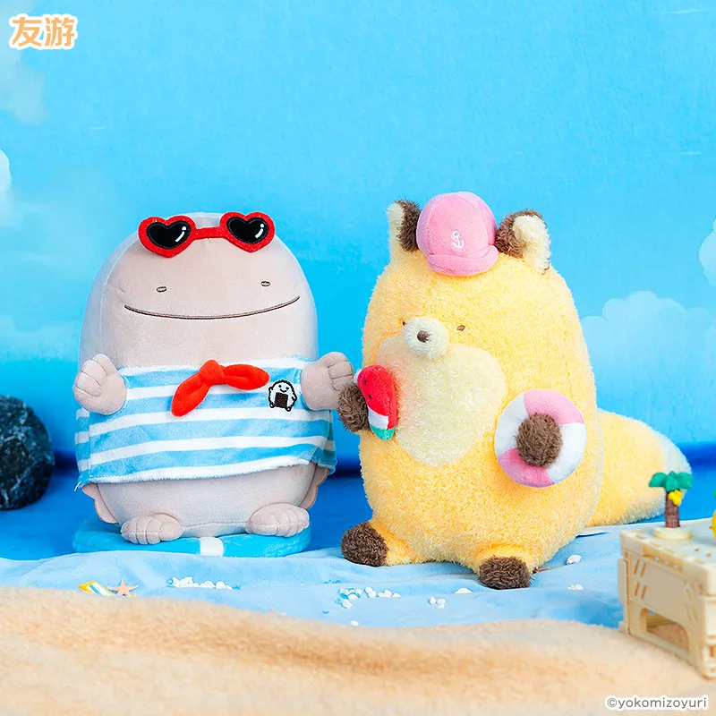 Originale Anime Beach Piccoli animali giocattoli di peluche farciti Cartoon Volpe Lontra Salamander Doll Kawaii Desktop Decor Regalo di compleanno per bambini