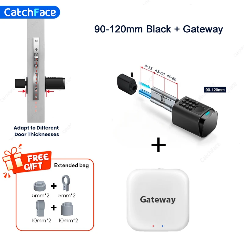 IP66 Wasserdichtes 2026 Neue Generation TUYA APP Fingerabdruck-Passwort Digitales RFID-Karten-Zylinder Smart Türschloss 60-90 90-120