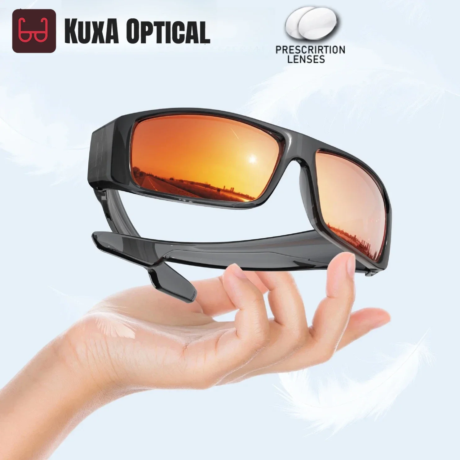 Okulary sportowe rowerowe KUXA z powłoką antyodblaskową, polaryzacją i soczewkami korekcyjnymi dla mężczyzn, oprawki TR90, okulary przeciwsłoneczne.