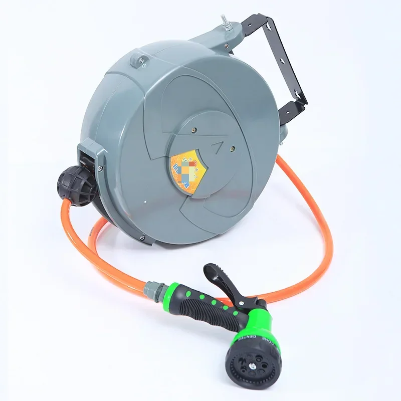 

10M Automatic Retractable Hose Reel with Nozzle Wall Mounted Water Drum 4S Shop Car Wash Garden Irrigation System Pipe and Rack