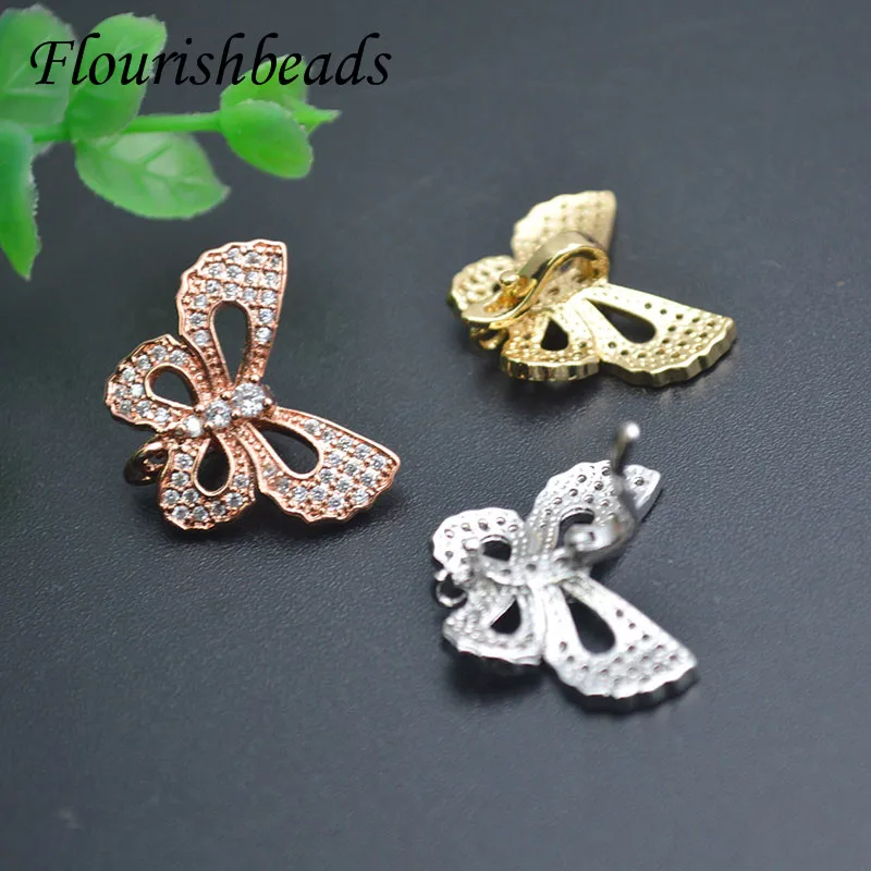 Trendy Butterfly Shape Brass Metal Gold Plated Pearl Clasp Fasteners for Jewelry Necklace DIY Making Accessories 10pcs/lot