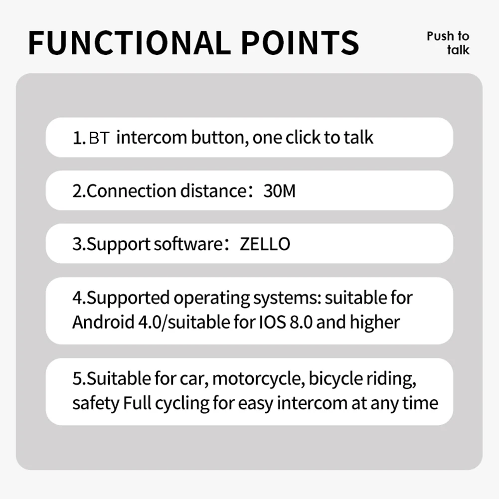 

Беспроводная кнопка управления рацией BT PTT для микрофона-динамика ZELLO для Android, iOS, автомобиля, мотоцикла, голосовых вызовов