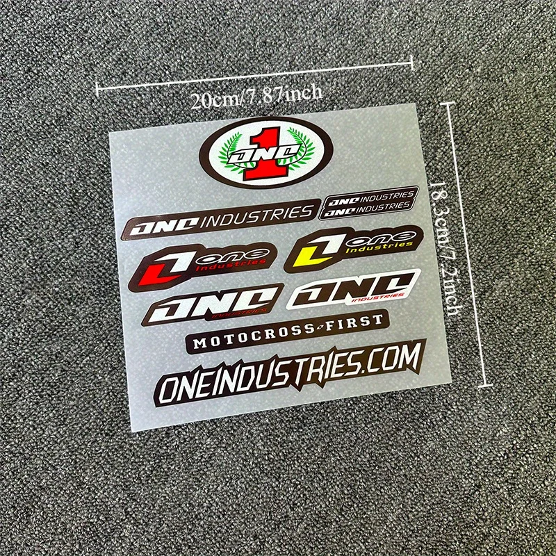 1SET "One Industries" Auto Moto Sticker Pack, Motocross Themed Decals for Motorcycle, Exterior Customization Accessory