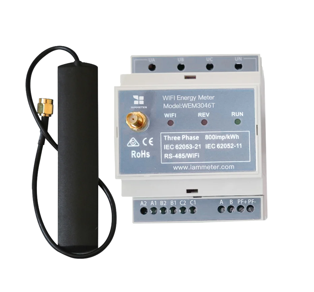 Bidirectional Three Phase Energy Meter Wi-Fi,5A CT input, Modbus TCP/RTU