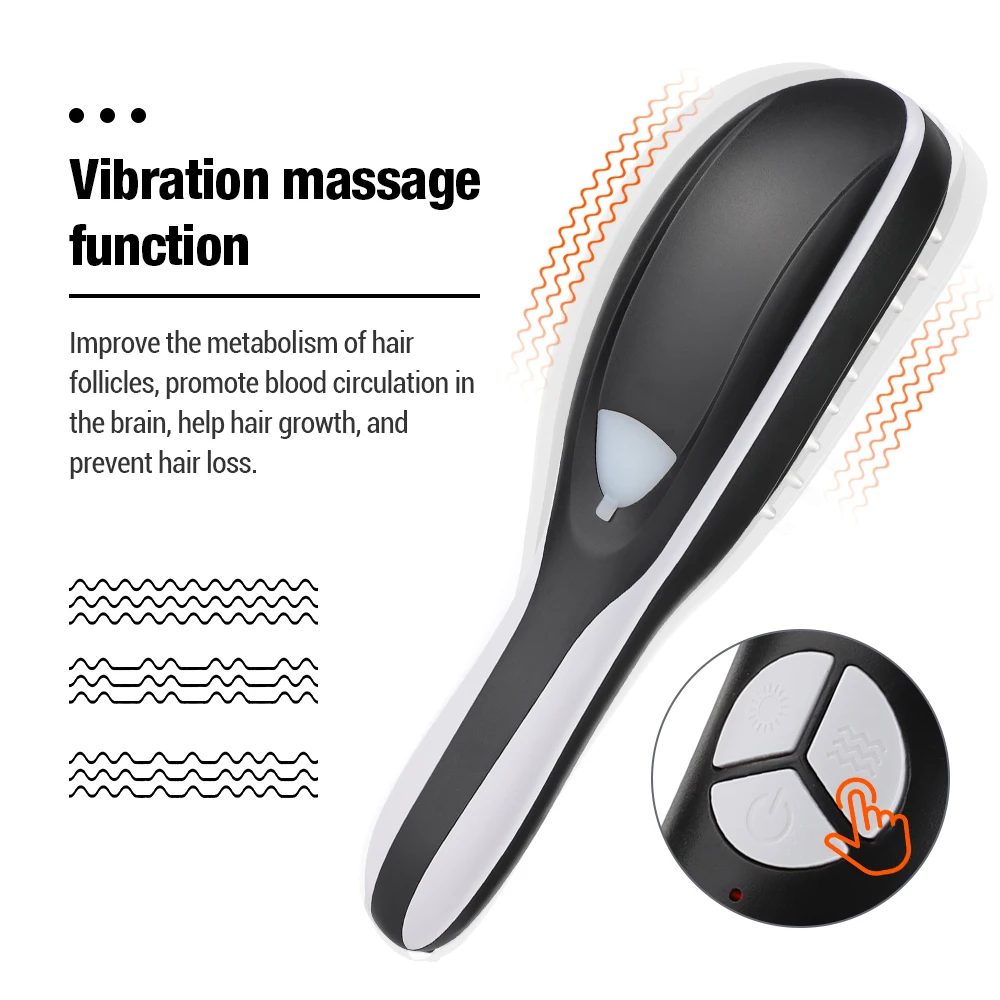 

Electric Spray Massage Comb Hair Growth Vibration Head Massager Brush LED Anti Hair Loss Scalp Liquid Medicine Atomizing Comb