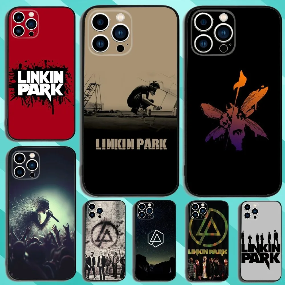 L-LinkinS Rock P-Park Phone Case For iPhone 15,14,13,12,11,Plus,Pro Max,XS,X,XR,SE,Mini,8,7 Soft Silicone Black Cover