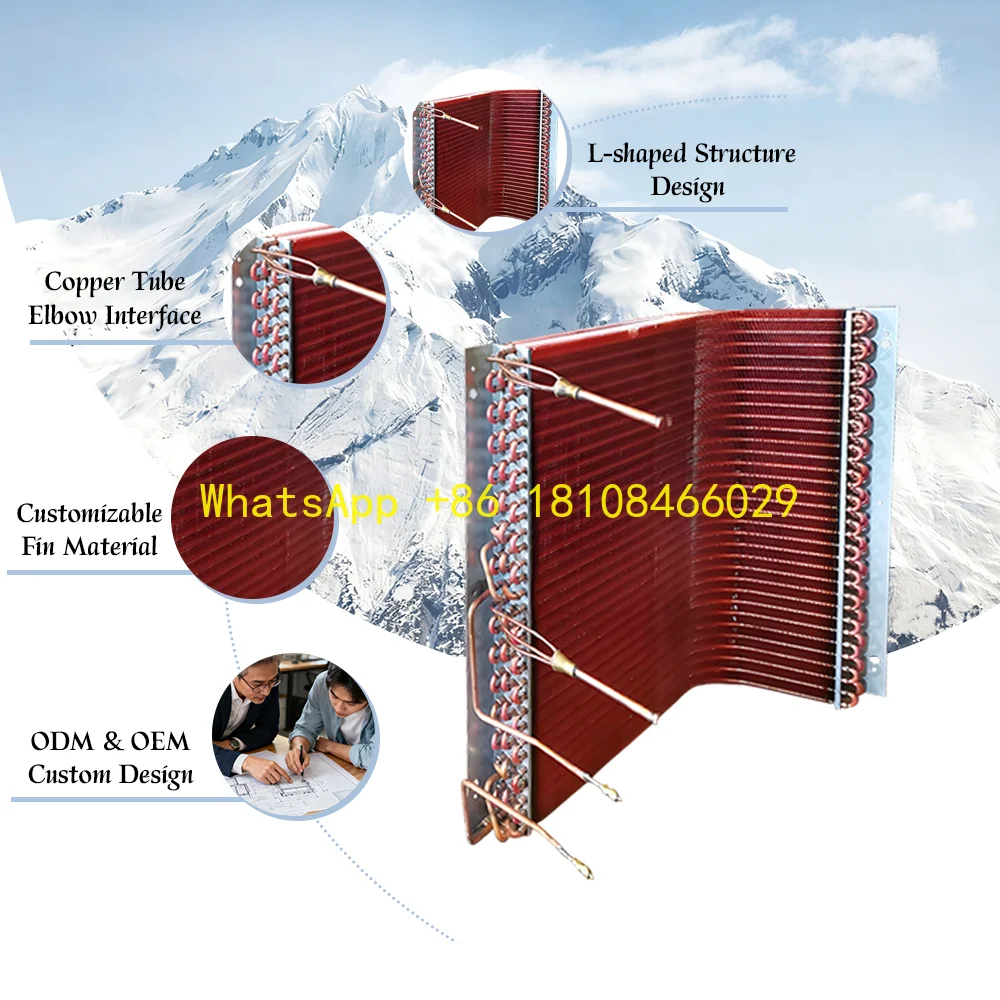 

L-Shaped Hydrophilic Aluminum Fin Evaporator High-Efficiency Heat Exchange Multi-Circuit Copper Tubes Core Refrigeration