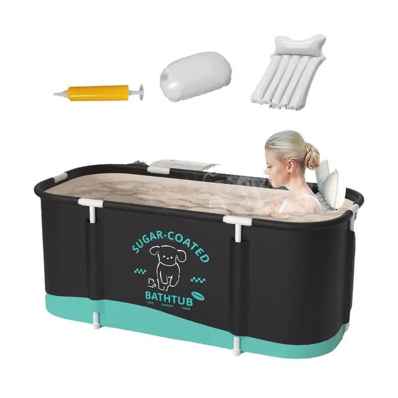 Portable Bathtub Adult Hot Cold Bath Tub 45.3x23.6x19.7 Inch Foldable Bathtub Hot Bathtub Ice Bath Tub Separate Family Bathroom