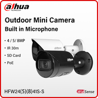 Dahua 4MP 5MP 8MP Bullet IP Camera Outdoor Mini PoE Security Monitor Human Detection With Mic HFW2441S-S HFW2541S-S HFW2841S-S