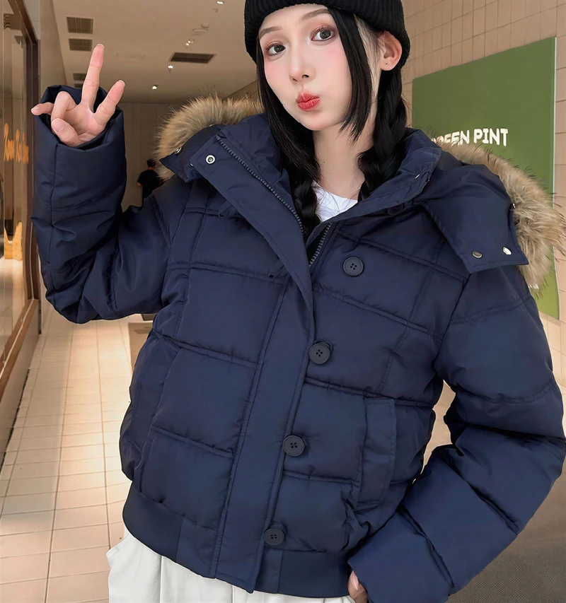 

Parkas Womens Y2K Winter Polyamide Stuffed Multi-Pockets Heavyweight Adjustable Drawcord Concealed Pressed Water-Repellent Solid