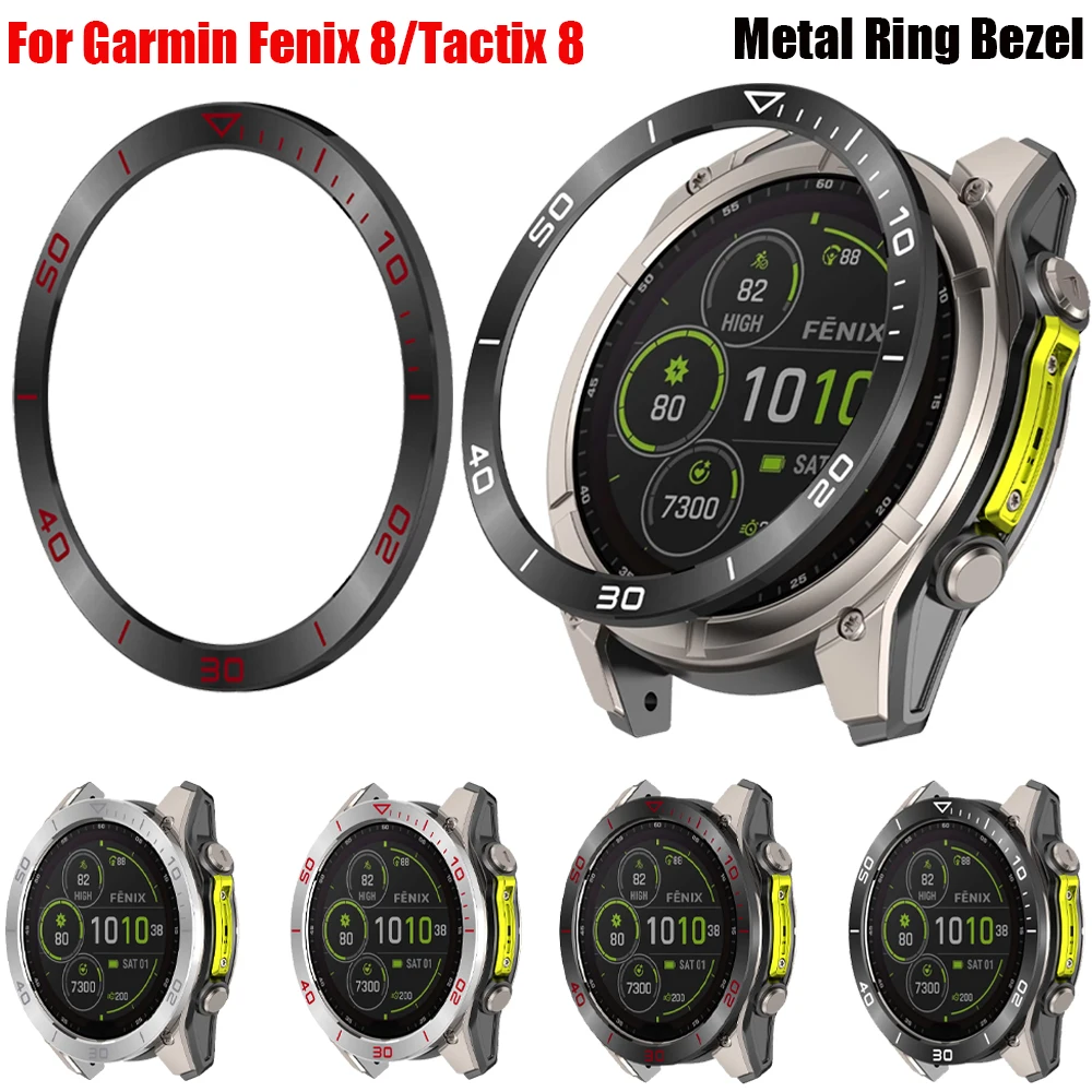 Metallring-Einfassung für Garmin Fenix 8 51mm 47mm 43mm Edelstahlring für Garmin Tactix 8 Zeit-/Geschwindigkeits-Schutzgehäuse Zubehör