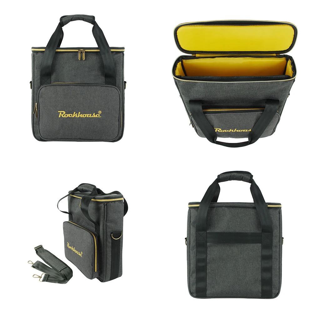 Vinyl Records Carrying Bag with Strap Portable Record Shoulder Bag Wear Resist Thicken Padded CD Bag Holds Up To 10 Vinyl Albums