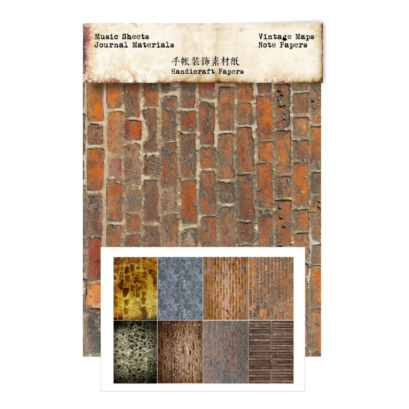 Bricks Stone Metope pattern Material Paper Stickers Decorative DIY Craft Photo Albums Junk Journal Underlay background Papers