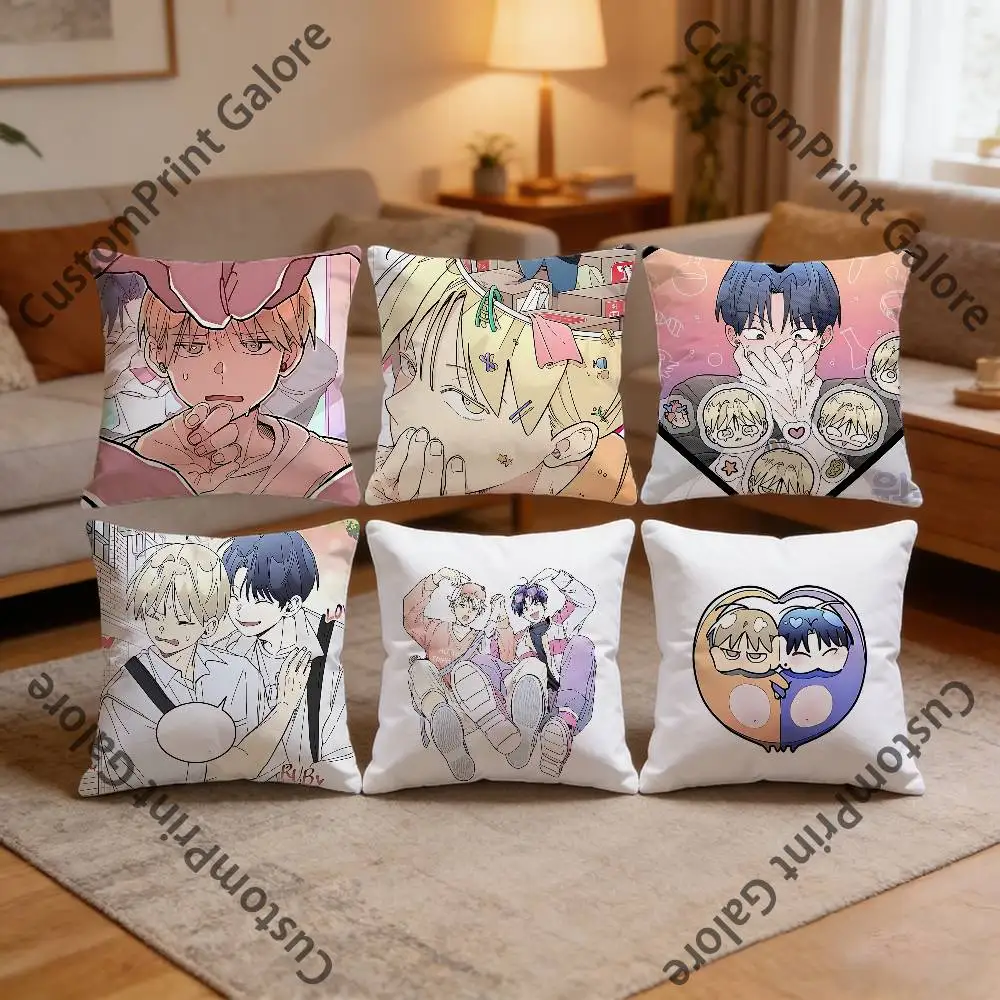 

U-Uyun J-Jinhyeong W-Woojin Pillow Cover Polyester Square Cushion Case 45 cm Decorative for Home Couch Bed Car Decor