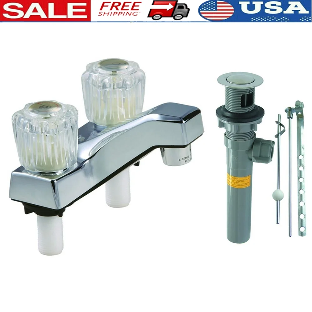 

Смеситель для унитаза с двумя ручками и выдвижным сливным узелком, хромированный, экономия воды, расходость 1,2 галлона в минуту, универсальная установка