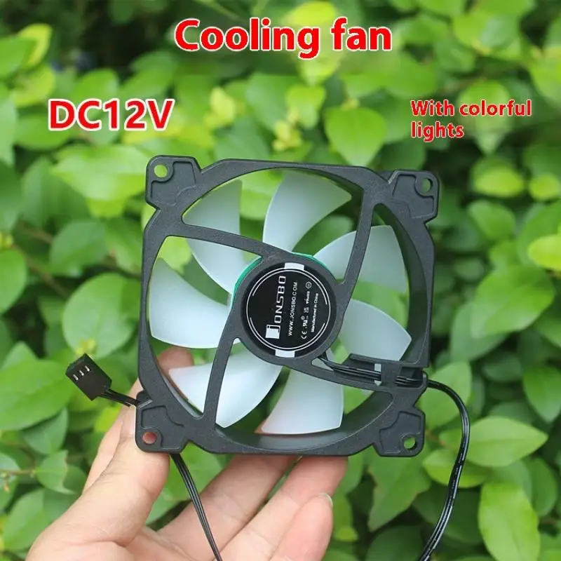 

Вентилятор DIY RGB с цветным эффектом 92 мм, охлаждающий вентилятор для ПК 12 В для настольных радиаторов