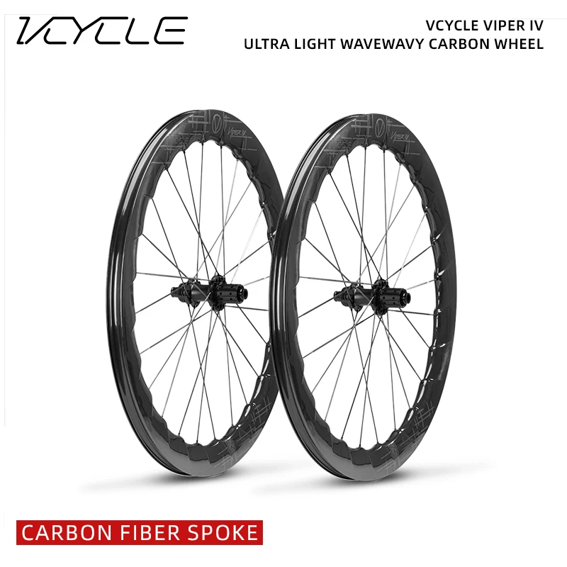 Vcycle-Vクラスiv超軽量カーボンホイール,チューブレス,リム58mm,24穴