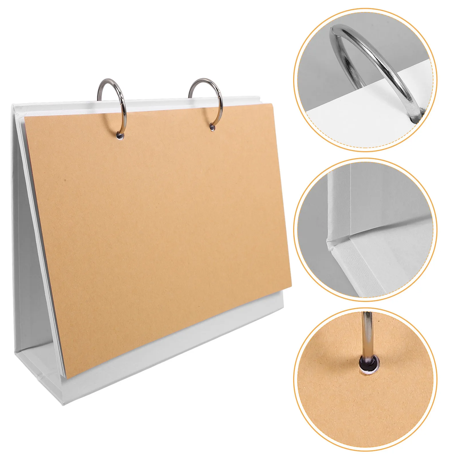 

Blank Desk Calendar DIY Flip Calendar Wear Resistant Paper Iron Material Standing Design for Office Home Study Decorative Gift
