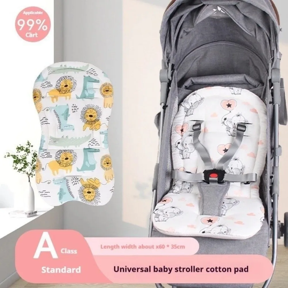 

Universal Breathable Stroller Cushion Pad Soft Cotton Cute Pattern Car Seat Insert Thicken High Chair Pad Newborn Support