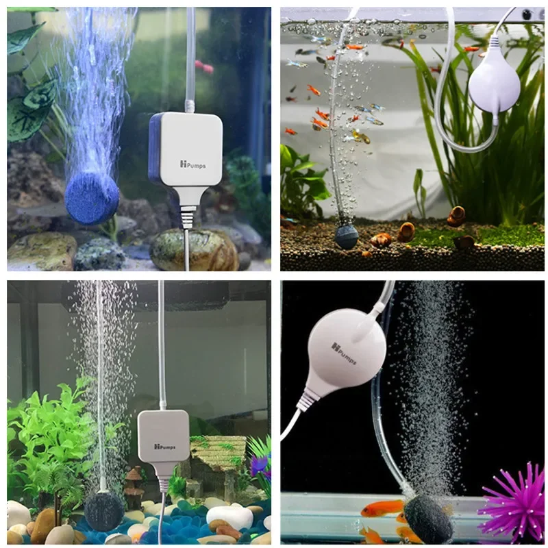 Silent Aquarium Air Pump Hang on Mini Air Compressor Low sound For Nano Fish Tank Plant Tank Oxygen Maker Pump