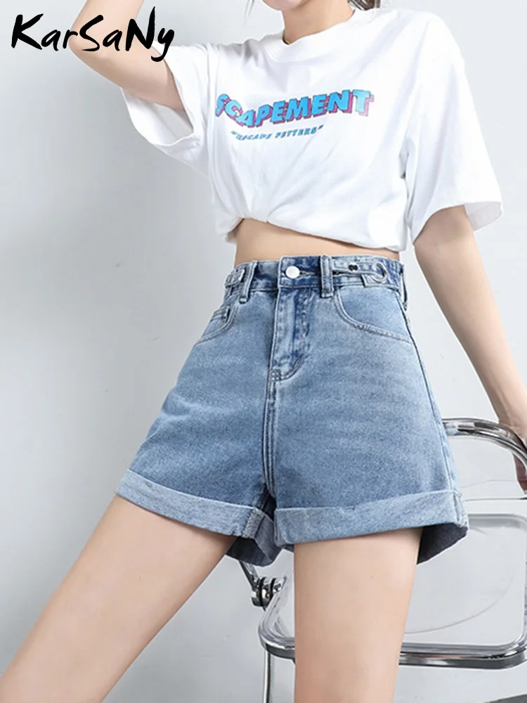 

Women's Summer Shorts For Women Short Jeans 2022 High Waist Denim Shorts Women A Line Black Jean Shorts Women Wide Denim Pants