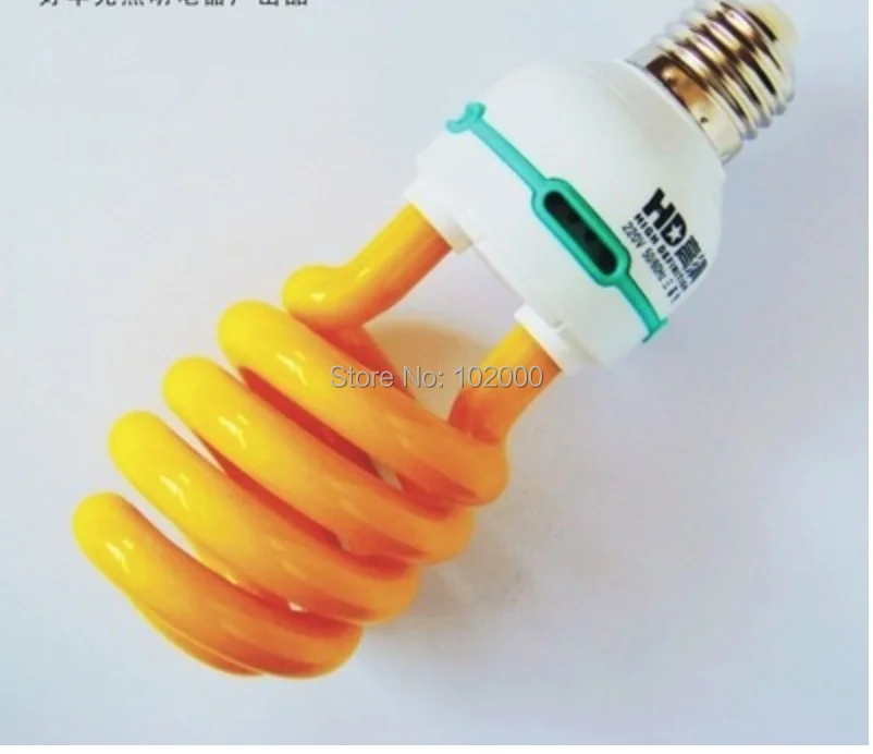 220v E27 Energy Saving Lamp 13w Yellow Tube Repellent Environmental Health Tricolor Energy-saving Bulb Video Light Infrared