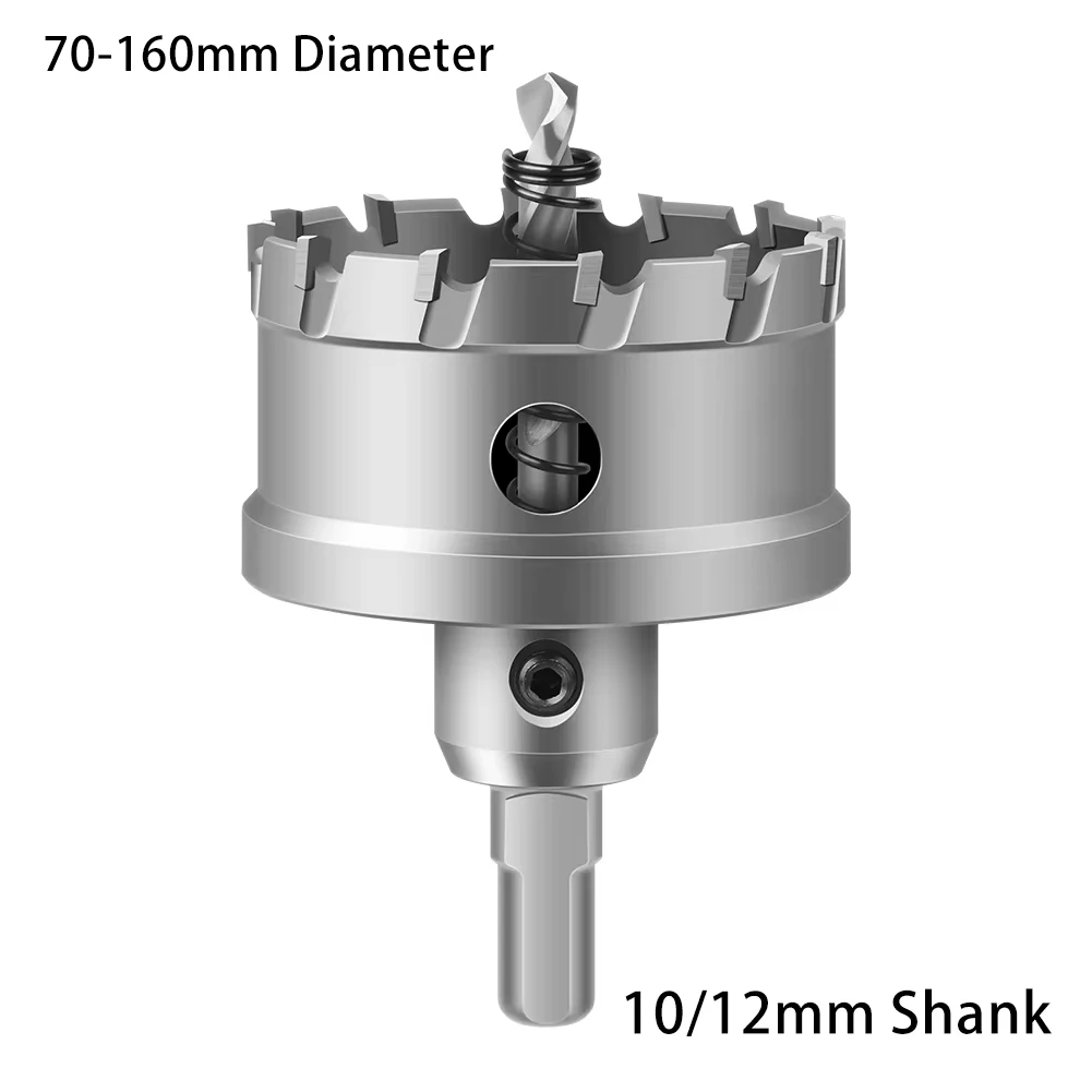 TCT Carbide 70-160mm Hole Saw Wear Resistant 5A Alloy Tool For Stainless Steel Metal Sheet And Plate Drilling Hole Opener