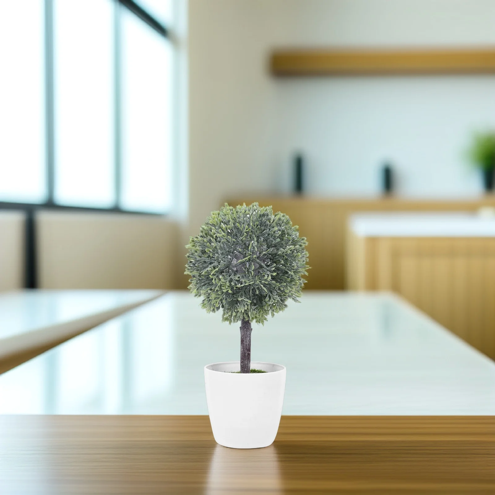 

Artificial Spherical Plant Indoor Desk Decor Realistic Faux Greenery Retro Style Home Office Window Bookshelf Artificial Plant