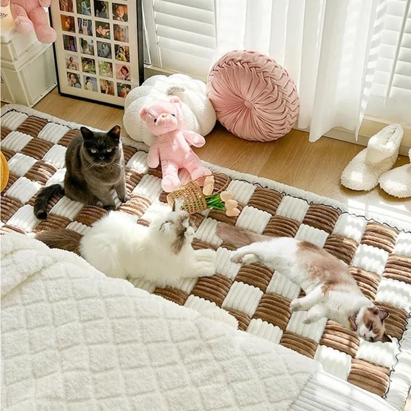 Pet Couch Cover Fuzzy Cat Mat Sofa Cover, Funny Plush Pet Couch Covers for Large Dogs, Anti-Slip Dog Bed Sofa Cover Pet Blanket