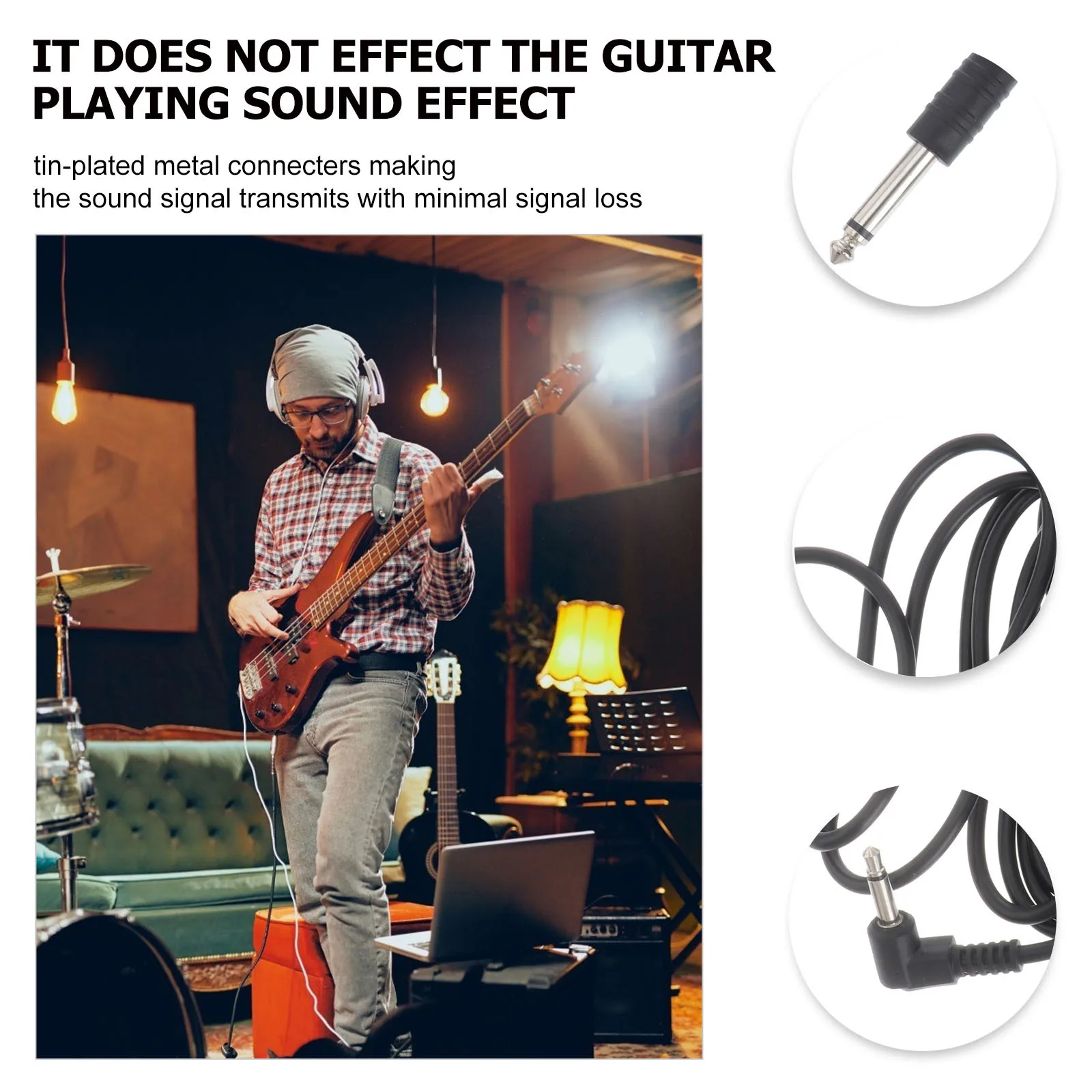 

1 Meter 3.5mm to 6.35mm Audio Cable Adapter Male to Female Jack for Electric Guitar Amplifier Mixer Aux Connection