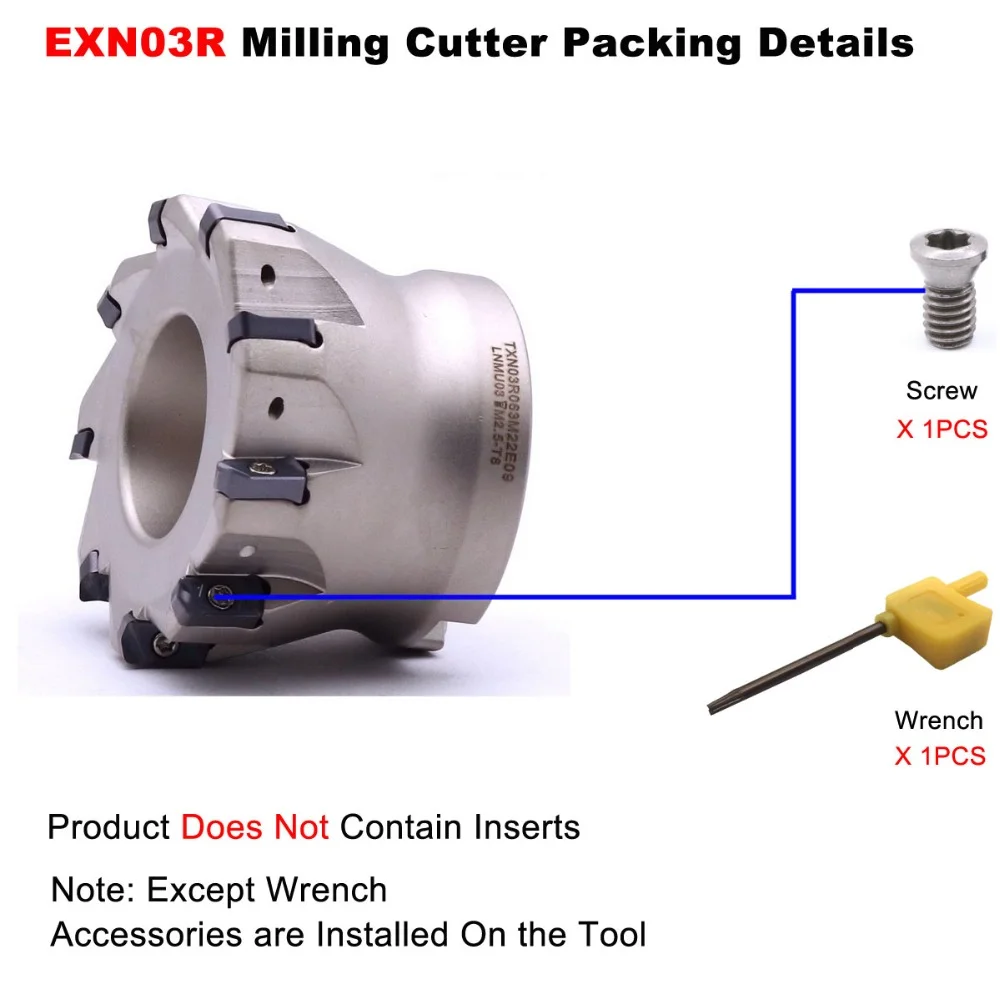 Maifix EXN03R Fast Feed Milling Cutter with shock-resistant 50mm 63mm For Fast Feed Insert LNMU Carbide Insert Milling Machining