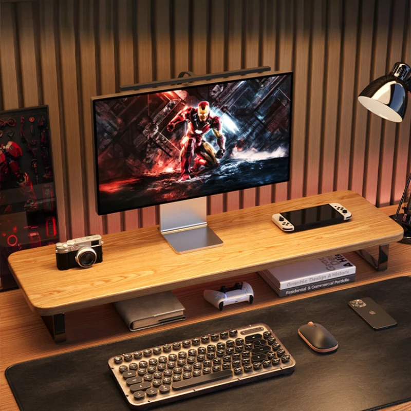 Monitor Riser Wood - Gamingmonitorstandaard Bureauverhoger Uitgebreide Desktop Organizer Laptopstandaard