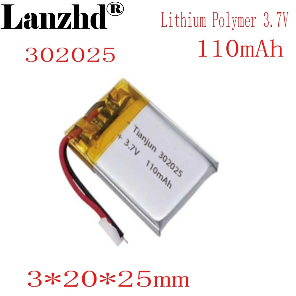 1-12pcs 3.7V Lipo Li-Polymer แบตเตอรี่ลิเธียมโพลิเมอร์ PCM สําหรับ MP3 MP4 MP5 ชุดหูฟังบลูทูธสมาร์ทนาฬิกา 110mAh 302025