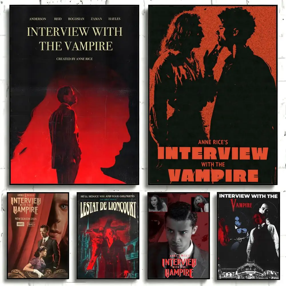 TV Series Interview with the Vampire Poster Self-adhesive Art Waterproof Paper Sticker Coffee House Bar Room Wall Decor
