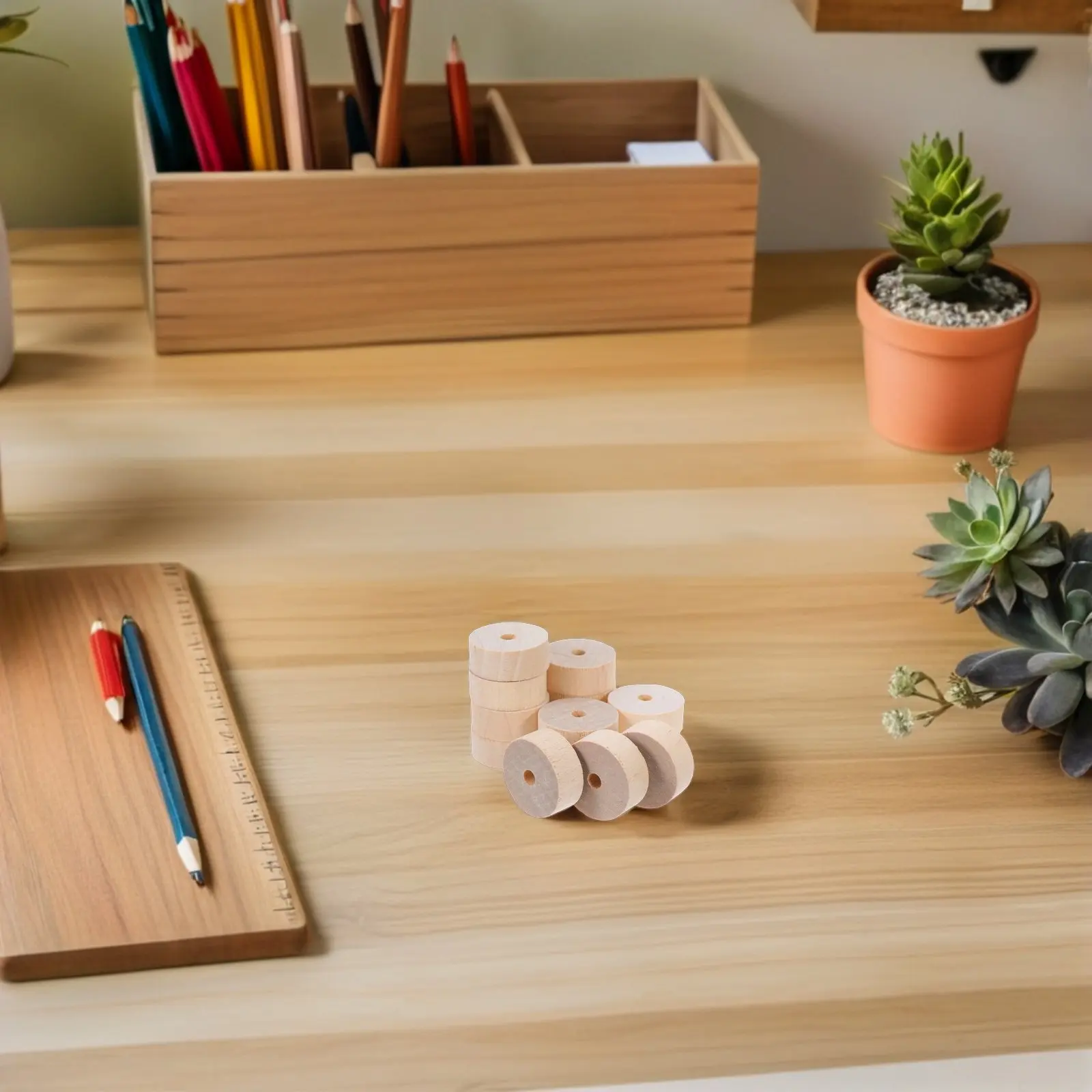 

50 шт. деревянных колесиков для поделок, натуральное дерево, необработанные, с гладкими краями, маленькие колесики для DIY-поделок, принадлежности для росписи по дереву