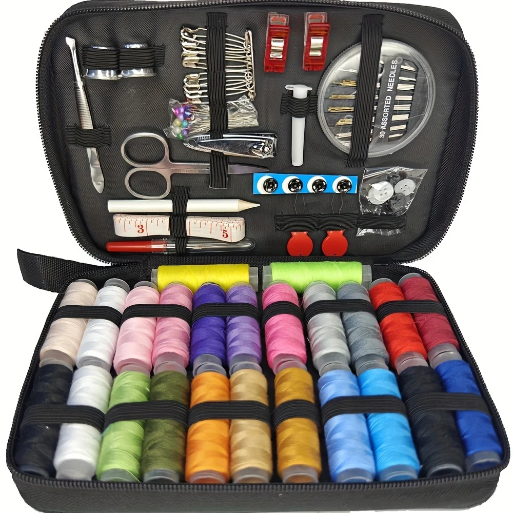 67/128pcs Sewing Kit With Sewing Supplies And Accessories 24-Color Threads, Needle And Thread Kit Products For Small Fixes, Basi