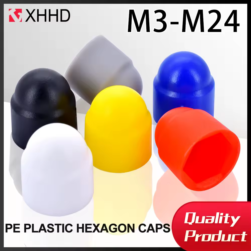 Bouchons hexagonaux en plastique PE M3-M24, pour écrous de protection des boulons pour roues de voiture, extérieur, étanche, anti-poussière, décoration de protection, capuchon d'écrou