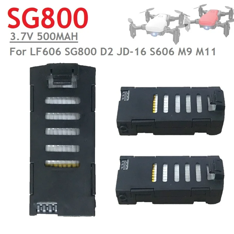 1-10Pcs 3.7V 500mAh LiPo Battery for SG800 LF606 D2 JD-16 S606 M9 M11 Drone Accessories Battery Rc Quadcopter Spare Parts