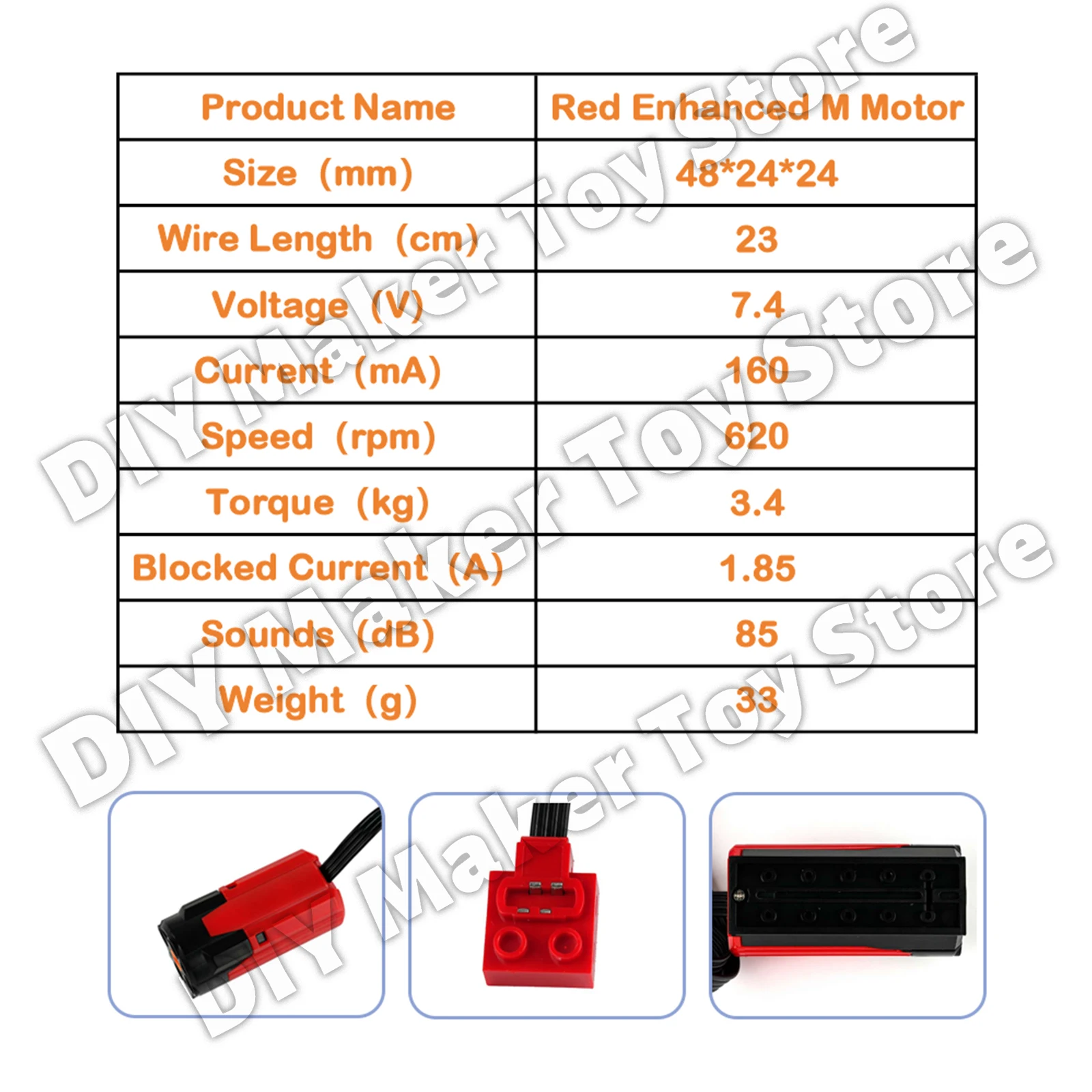 MOC M Motor Red Enhanced Plus Version kompatibel mit Bausteinen 8883 für Technologie Car Power Modifikation 1/2/10/PCS