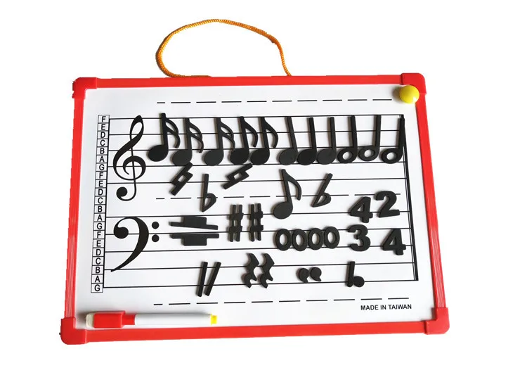 35x25cm Magnetic Music Notes Stickers -staff Whiteboard Message Board -erasable Practice Board Teaching Aid -music Reading Board